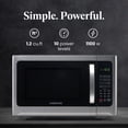 Farberware 1.2 cu ft Microwave Oven, 1000W Compact Microwave Oven with LED Display, Stainless Grill