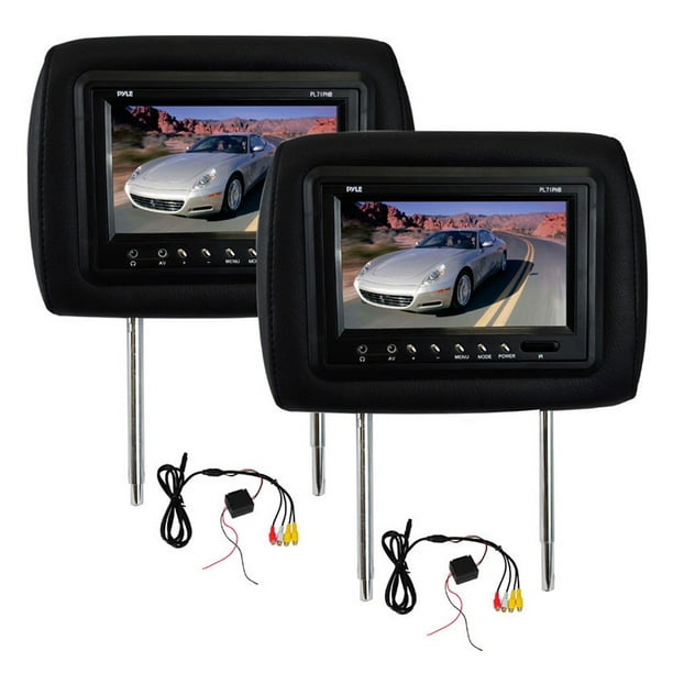 Headrest Pair with Builtin 7" TFTLCD Monitors Black