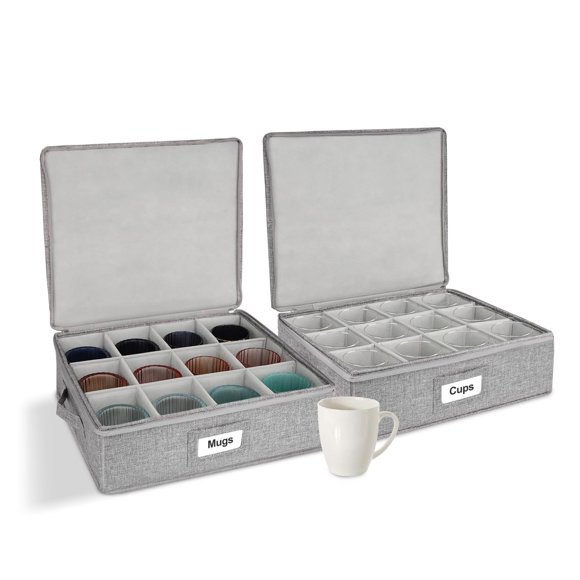 Organizador de almacenamiento de tazas Punemi con parte superior rígida y divisores acolchados