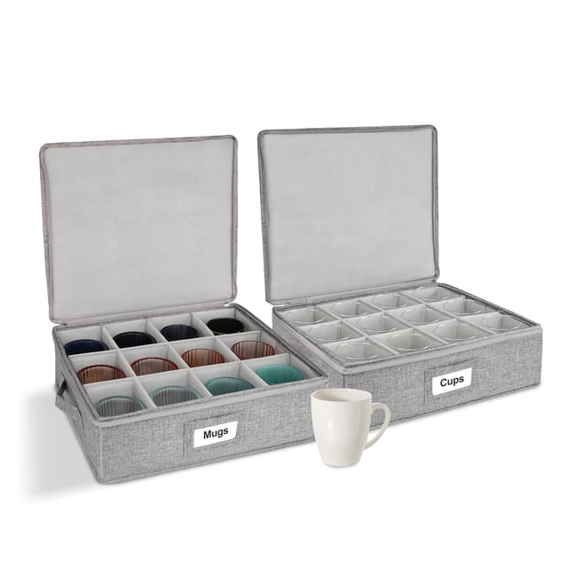 Organizador de almacenamiento de tazas Punemi con parte superior rígida y divisores acolchados