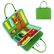 AGPTEK Toddler Busy Board Toys, Montessori busy book for 2 year, Kids Learning Education Preschool Autistic Toddler Travel Toy with mini whiteboard Best Gift for Girls Boys Learning Basic Dress Skills
