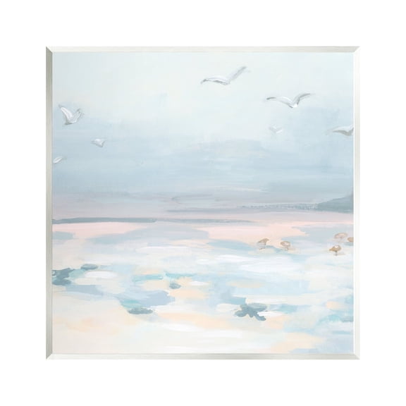 Stupell Industries Pastel Coastal Landscape Animals & Insects Painting Unframed Art Print Wall Art, 12 x 12