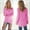 004 Hot Pink, variant on Women's Winter Warm Sweater Long Sleeve Crew Neck Pullover Tops Loose Fluffy Fuzzy Jumper Sweater Tunic