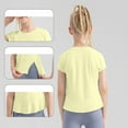 thumbnail image 4 of Agkizg Toddler Baby Girls Summer Tops,Short Sleeve T-shirt for Kids,Toddler Kids Girls Fashion Cute Solid Color Soft Short Sleeve Skin Friendly Yoga Sports Top, 4 of 6