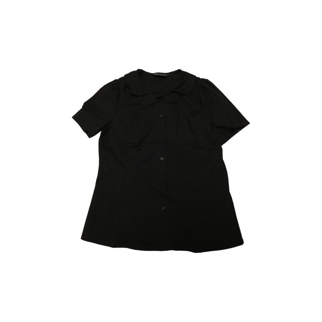 INSPIRE CHIC Blusa De Manga Farol Con Cuello Peter Pan De Carrera Con Botones para Mujer Negro XS INSPIRE CHIC Camisa
