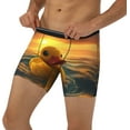 thumbnail image 1 of Mens Extended Length Boxer Briefs - Cartoon Swimming Yellow Duck Underwear Boxer Briefs with Elastic Band, 1 of 5