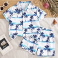 thumbnail image 2 of Staki Toddler Boy Outfits Boys Clothes Beach Kids Hawaii Shirt Button-Down Boy Outfits + Shorts 2T 3T 4T,White 3-4 Years, 2 of 9