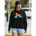 thumbnail image 2 of Retro Rainbow Love Is Love Hoodie Women -Image by Shutterstock, Female x-Large, 2 of 4