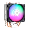 thumbnail image 1 of Enfriador de CPU de 90mm con 2 tubos de calor ventilador de refrigeración silencioso de arcoíris RGB ventilador de refrigeración de CPU de 3 pines para Intel 1150/1151/1155/1156/1200 AMD AM2, 1 of 9