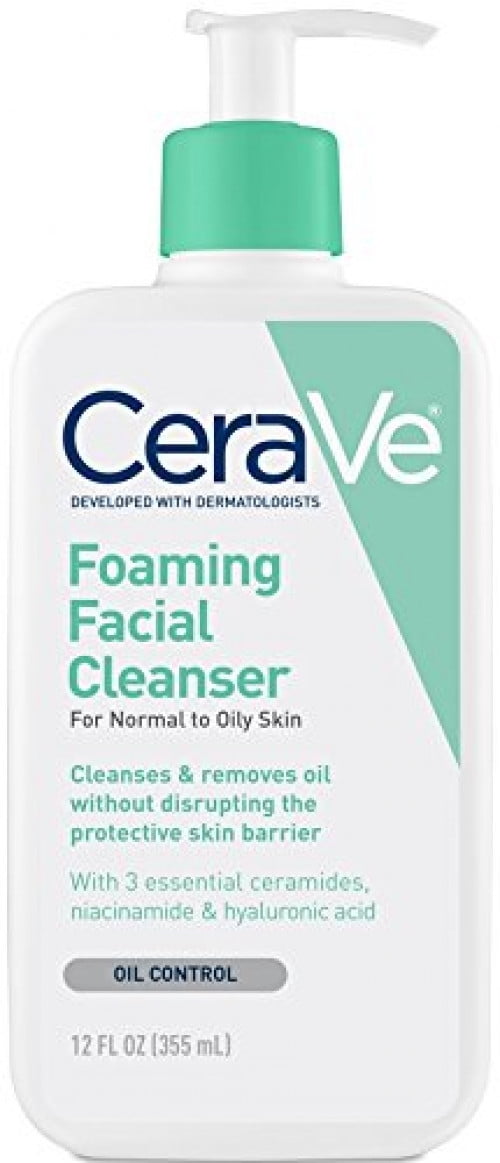 Cerave Foaming Facial Cleanser 12 Oz For Daily Face Washing Normal To