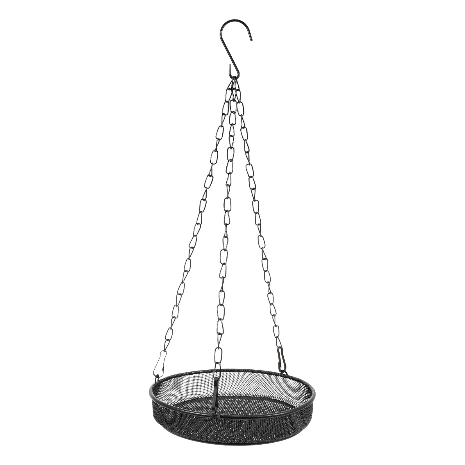 Set of 5 Bird Feeder Round Platform Pole Feeders Outdoors Black