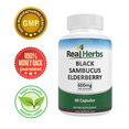 thumbnail image 5 of Real Herbs Black Elderberry 600mg -  60 Vegetarian Capsules, 5 of 6