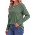 thumbnail image 3 of MOSHU 3 Pack T Shirts for Women Crew Neck Plus Size Women Shirts Long Sleeve Tees Casual Basic Fall Tops, 3 of 9