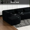 thumbnail image 5 of 144" Modular Boucle Sectional Sofa, Deep Seat Couch with 2 Curved Chaise Lounges & 5 Pillows, No Assembly, Black, 5 of 8