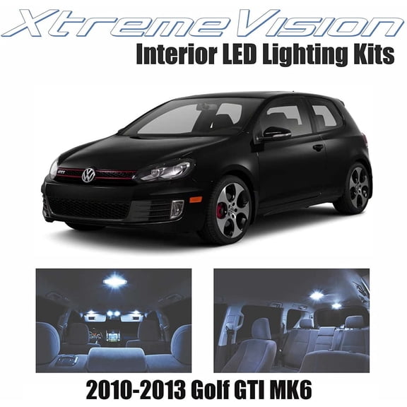 Xtremevision Interior LED for Volkswagen Golf GTI MK6 2010-2013 (8 Pieces) Cool White Interior LED Kit   Installation Tool