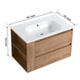 thumbnail image 3 of 30" Bathroom Vanity with Sink Set, Wall Mounted Floating Bathroom Vanities with Adjustable Shelf and Storage Drawers Vanity and Sink Combo, Bathroom Storage Combo Cabinet for Small Space, Natural, 3 of 9