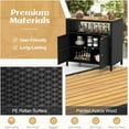 thumbnail image 5 of SSyao Rattan Outdoor Storage Cabinet,All-Weather Wicker Patio Cabinet with Acacia Wood Countertop,Open Shelf & Double Doors,Outdoor Bar Sideboard for Garden,Backyard,Deck,or Poolside (Black), 5 of 10