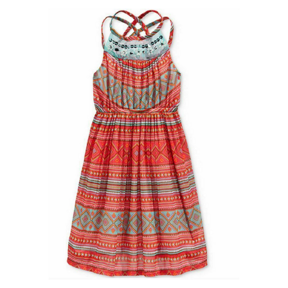 Bonnie Jean Girls' Aztec Jewel Neck Dress, Size 4, MSRP $52