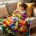 thumbnail image 6 of Bomd Dinosaur Blanket for Boys Girls, 3D Print Dinosaur Throw Blanket, Cute Smiling Dinosaurs HD Digital Print Flannel, Ultra Soft Lightweight All Season Toddler Blanket (59"x39.4"), 6 of 6