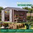 thumbnail image 2 of Clouddwell Metal Storage Shed with Hardtop Pergola 12x8 ft 2-in-1,91 Sq. Ft Outdoor Tool Shed for Backyard, 2 of 8