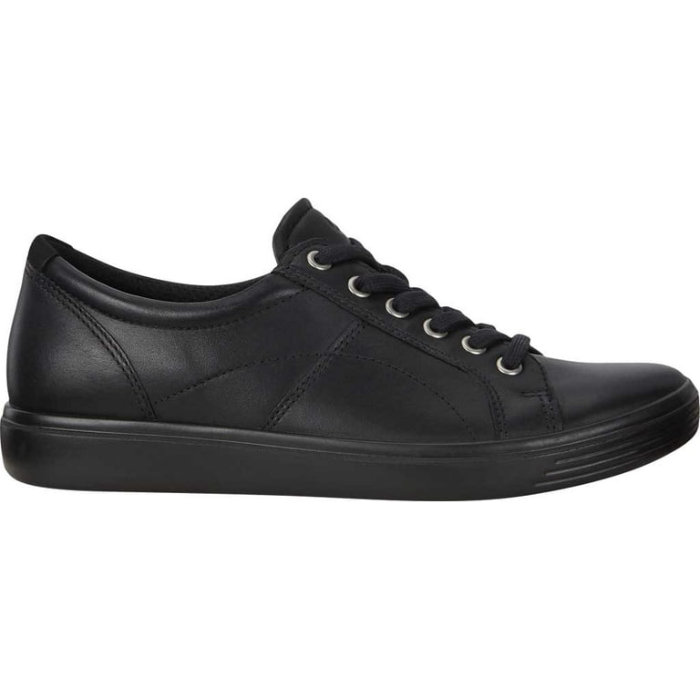 Women's ECCO Soft Classic Lace Sneaker Black/Black/Black Suede
