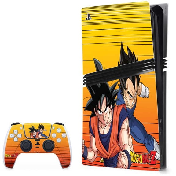 Skinit Dragon Ball Z Goku & Vegeta PS5 Pro Bundle Skin