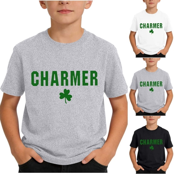 NAISIBABY Boys St Patrick's Day T-Shirt Size 8, Crewneck Festival Graphic Short Sleeve Summer Casual Fashion Tees (1-12T)