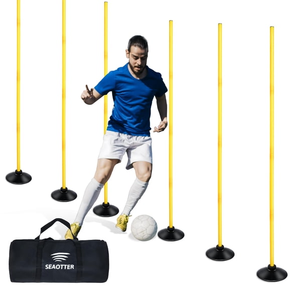 Set de bastones de agilidad SEAOTTER Soccer 4/6/10 unidades con base de goma