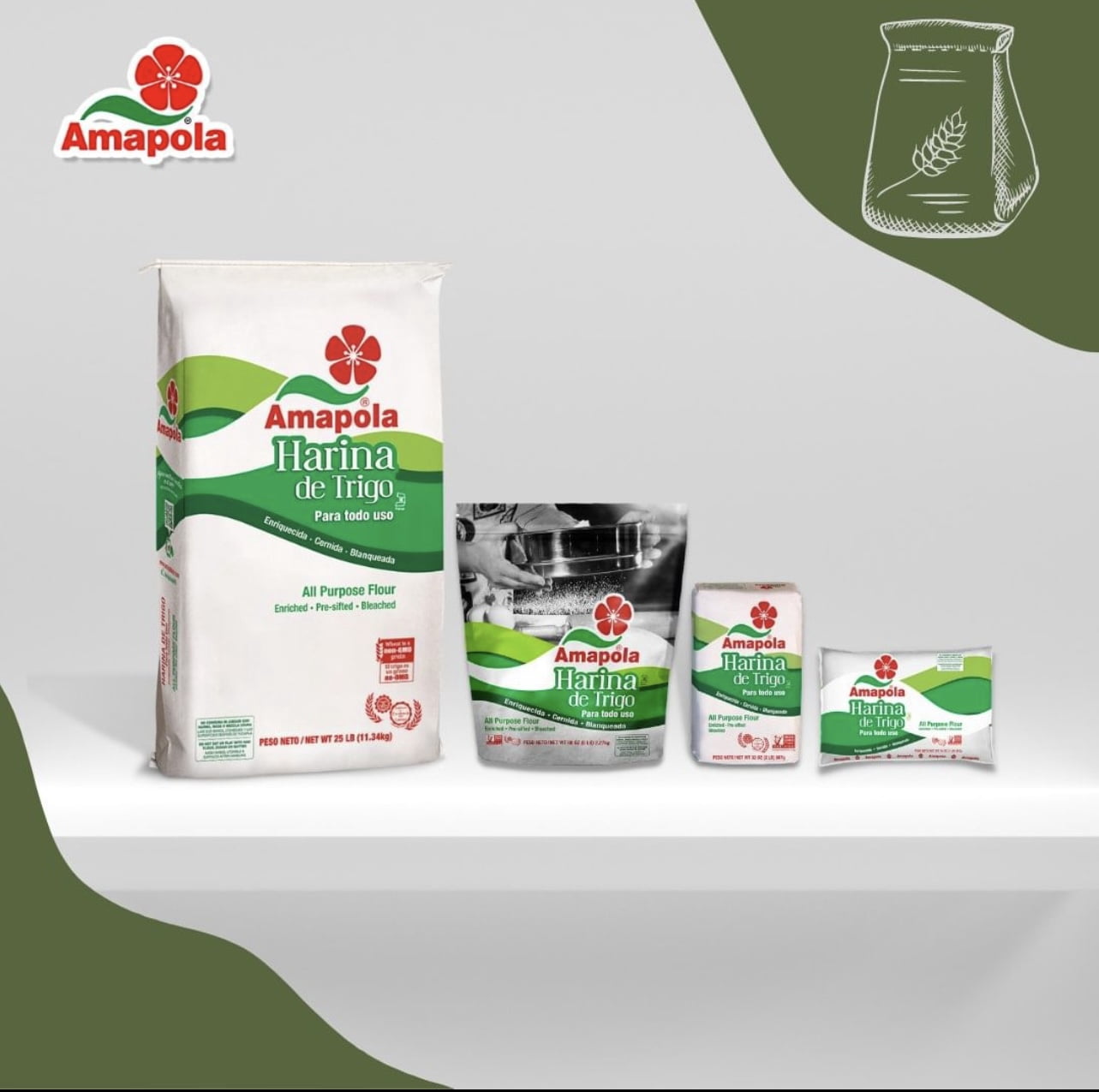 Amapola Harina Amapola Trigo All Purpose Flour 25lb Bag