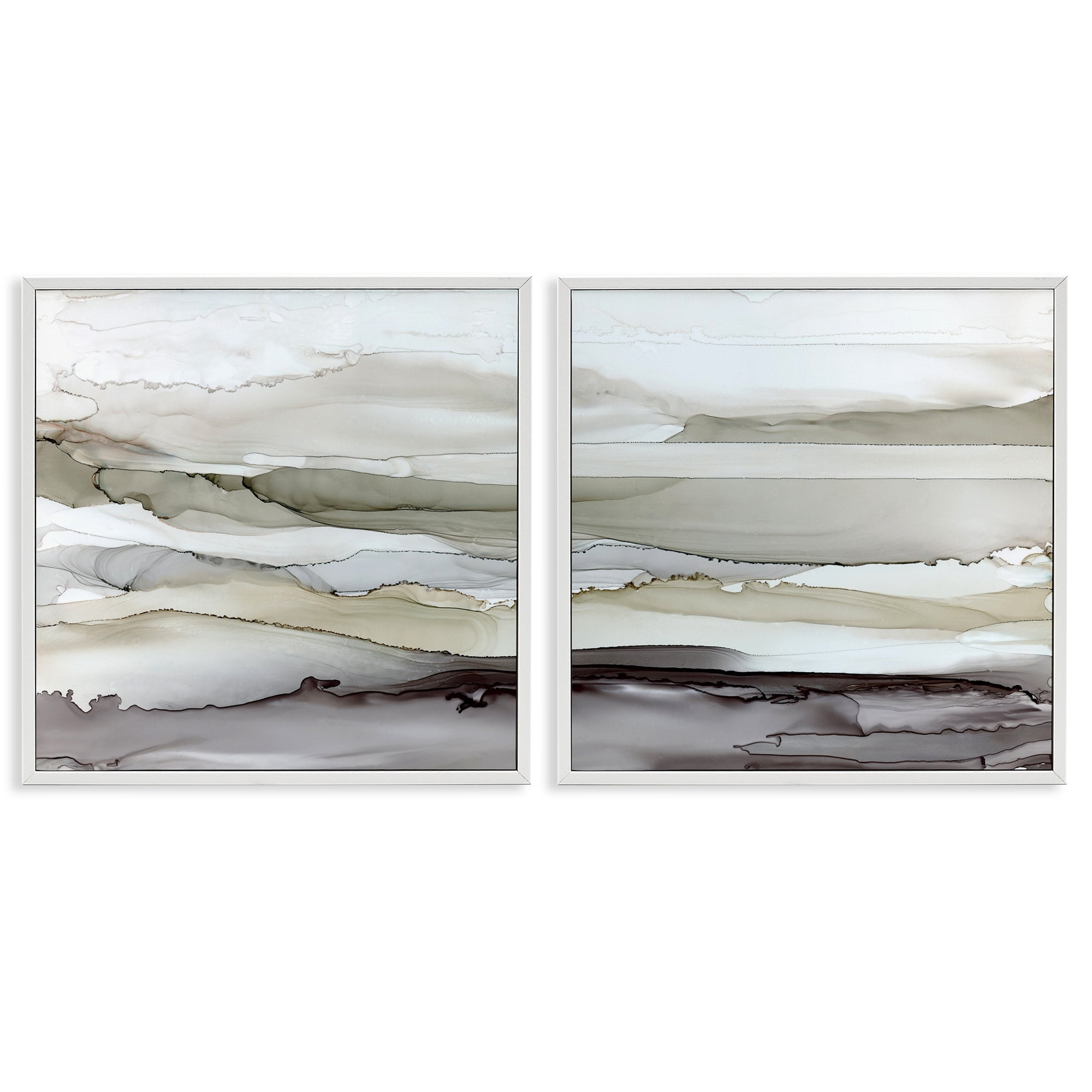 Stupell Industries Abstract Watercolor Wave Interpretation Grey Brown Fluid Movement, 17 x 17, Design by Carol Robinson