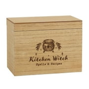 Something Different Kitchen Witch Wooden Recipe Box