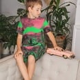 thumbnail image 4 of Balery Neon Desert Moon Conjunto de Pijama Infantil de Manga Corta con Estampado – Ropa de Dormir de Algodón Suave-Medium, 4 of 6