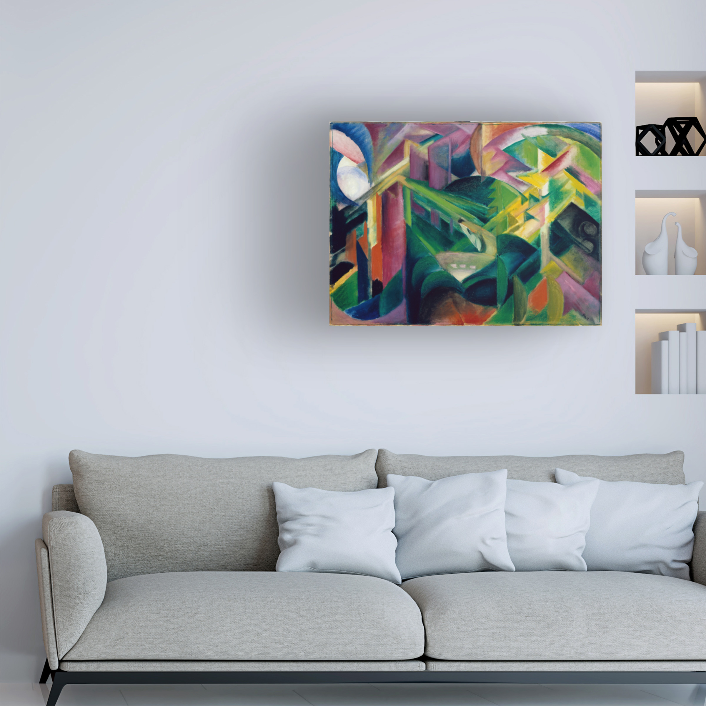Franz Marc 'Deer In A Monestary Garden' Canvas Art