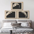 thumbnail image 2 of IDEA4WALL Framed Canvas Print Wall Art Set of 3 Monochromatic Noun Mare Lunar Surface Posters Wall Decor Black and Beige Moon Prints Modern Art Contemporary Minimal Artwork - 24"x36"x3 Natural, 2 of 5