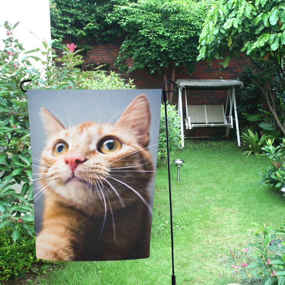 MYPOP Cute Cat Garden Flag Outdoor Flag Decoration 12x18 inches
