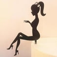 thumbnail image 3 of Cake Topper Anniversaire Mariage Cupcake Topper Fournitures Noir, 3 of 7