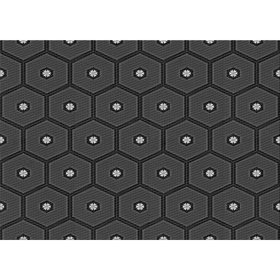 Ahgly Company Indoor Rectangle Patterned Charcoal Black Area Rugs, 7' x 10'