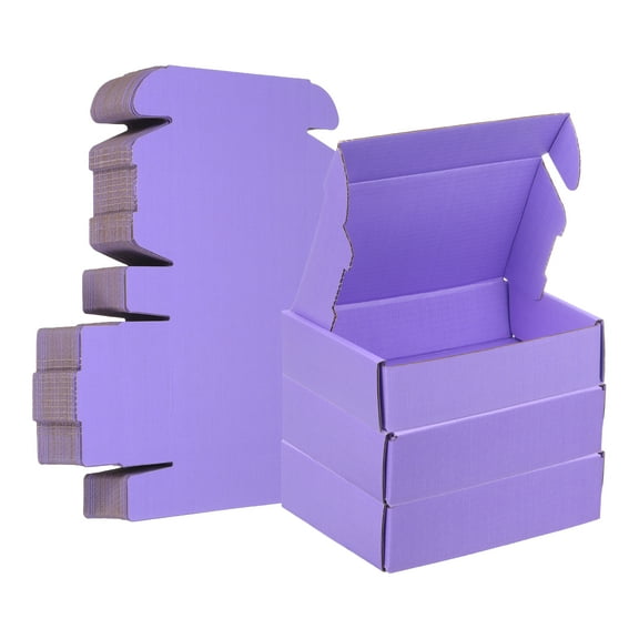 6 x 4 x 1.6 Inch Shipping Boxes, 30 Pack Color Corrugated Cardboard Box Cute Carton Boxes Literature Mailer for Mailing Packaging Small Business Gift Storage, Purple