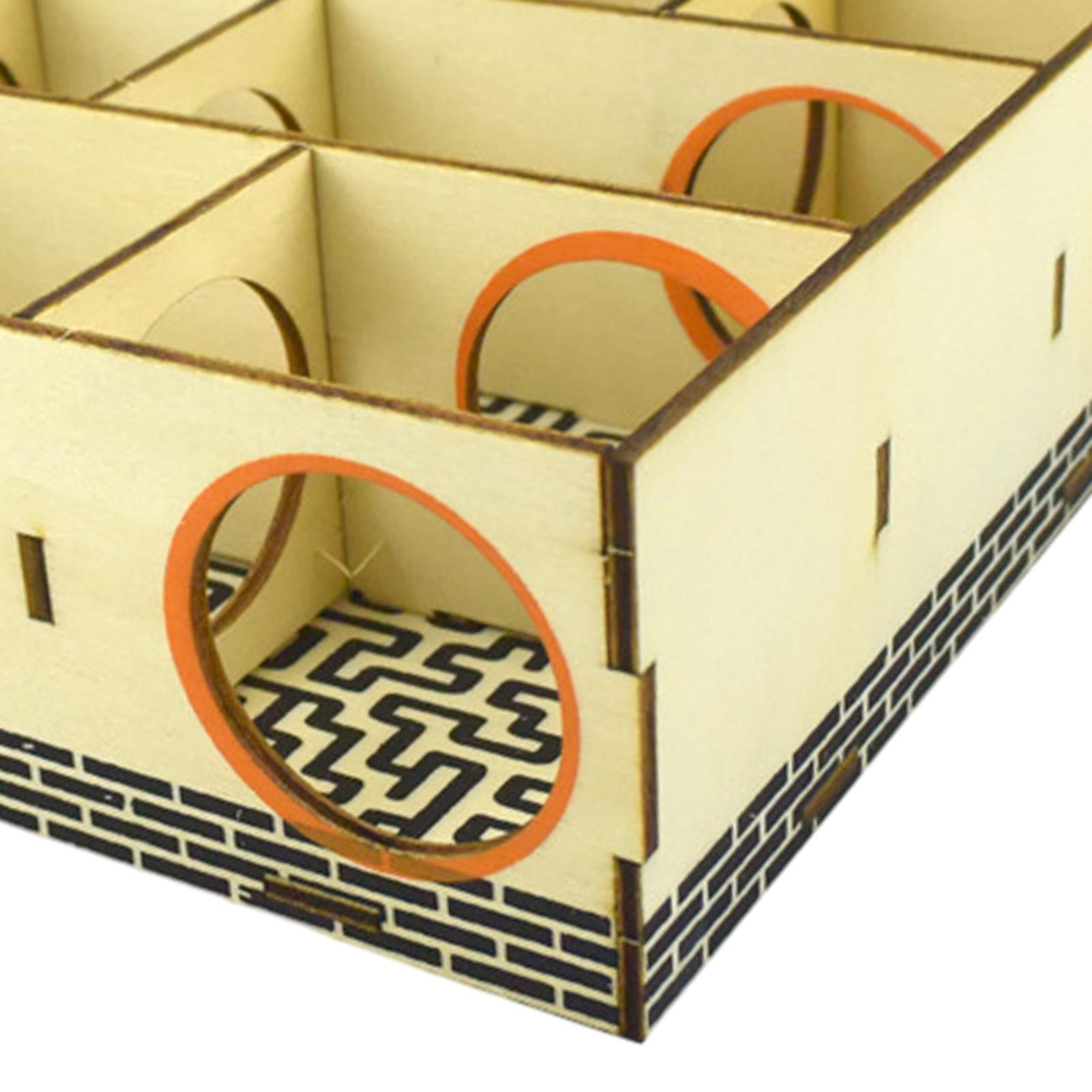 TOOYFUL Hamster Maze Hamster Maze Tunnel Labyrinth Puzzle Toy Exploring Toys Small Pets Playing Toys Mice Playhouse Wooden Hamster House 15.5x19.8x6cm