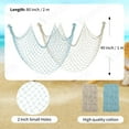 thumbnail image 2 of 2Pcs Fish Net for Decorations, 39 x 79 inch Decorative Fishing Net Decor Ocean Fish Net Wall Decoration, Cotton Hawaiian Party Fish Net Ocean Themed Fishnet Room Party Accessory Wall Hangings, Blue, 2 of 7