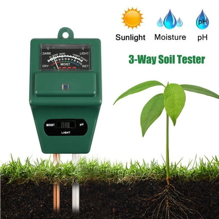 EEEkit Soil pH Meter, 3-in-1 Soil Tester Kits,pH Meter, Moisture Content Meter, Light Amount Meter for Garden, Farm, Lawn, Indoor & Outdoor (No Battery