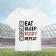 thumbnail image 2 of Gibobby Blusa Casual Para Niñas Camiseta de manga corta con estampado de de fútbol para niños, regalo deportivo para fanáticos del fútbol americano, ropa para amantes del Rugby （Blanco， 7-8 Años), 2 of 3