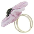 thumbnail image 3 of GlassOfVenice Murano Glass Purple Flower Adjustable Ring, 3 of 5