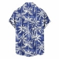 thumbnail image 7 of Men's Big&Tall Hawaiian Shirt Tropical Printed Button Down Shirt Short Sleeve Loose Fit Vacation Beach Shirt for Holiday,S,Blue, 7 of 7