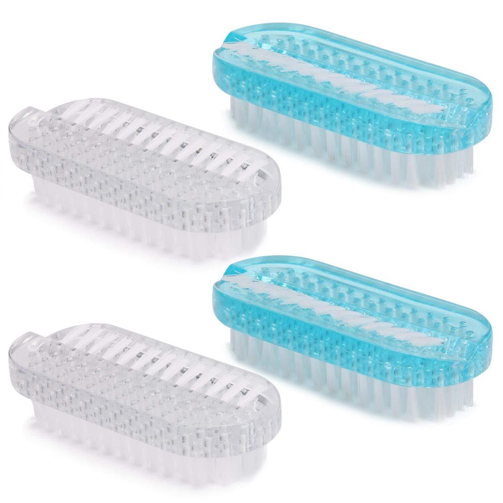 Cleaning Nail Brush Handle Scrubbing Brushes Plastic 2 Side with Soft