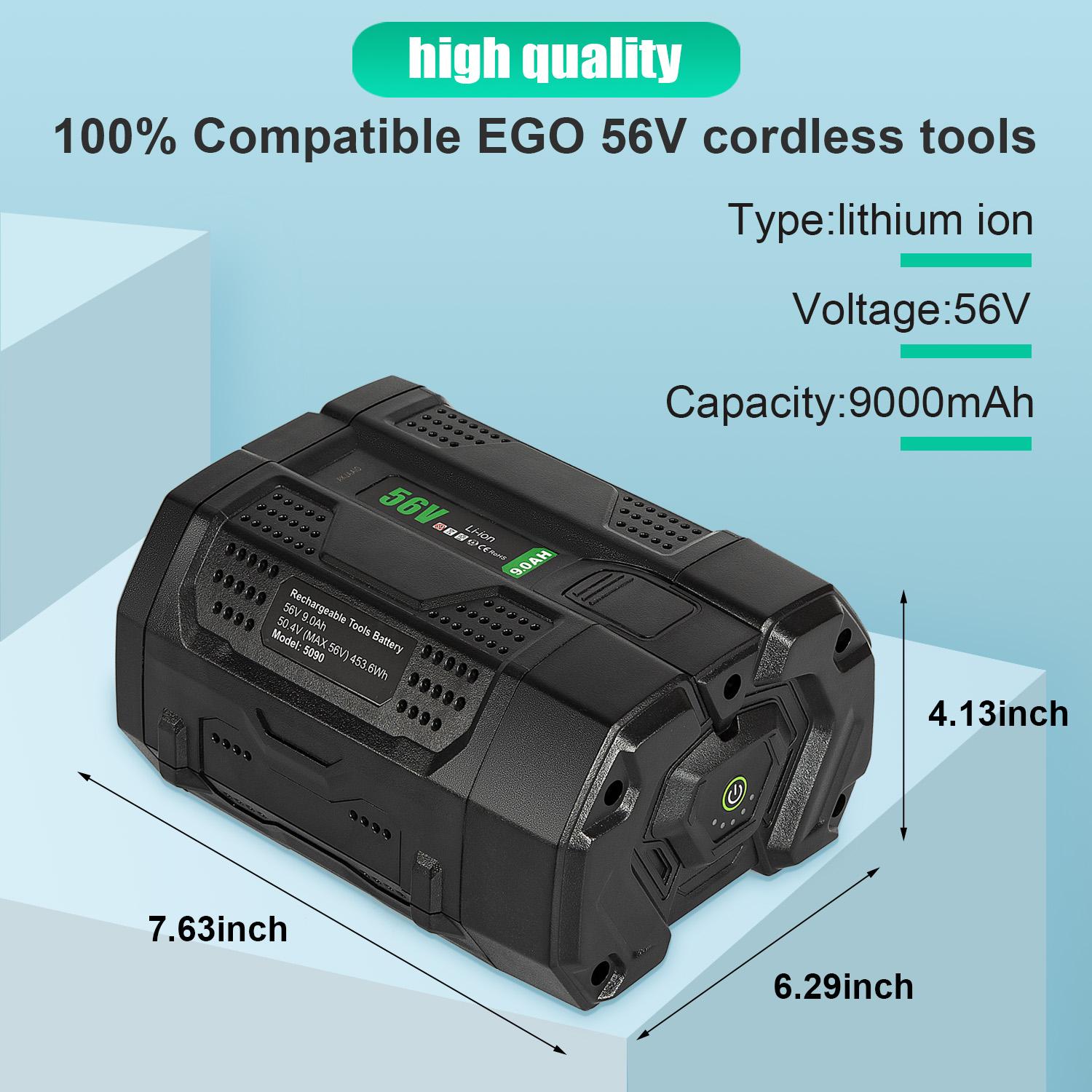 56V 9000mAh EGO Replacement Battery For Power BA2800 BA4200 BA1400 (2 Pack)