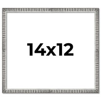 14x12 Frame Silver Grey Distressed Solid Wood Picture Frame | 0.75 Inch Moulding Width | Interior