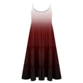 thumbnail image 4 of Kagetolytai Summer Dresses for Women 2024 Women's Summer Fashion Gradient Loose Splicing Casual Beach Tank Dresses Womens Summer Dresses Wine S, 4 of 5