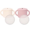 WeeSprout Snack Containers, Food Grade Silicone Cups, Spill-Proof Tops for Toddlers & Babies, 2 pack