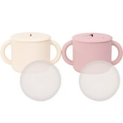 WeeSprout Snack Containers, Food Grade Silicone Cups, Spill-Proof Tops for Toddlers & Babies, 2 pack